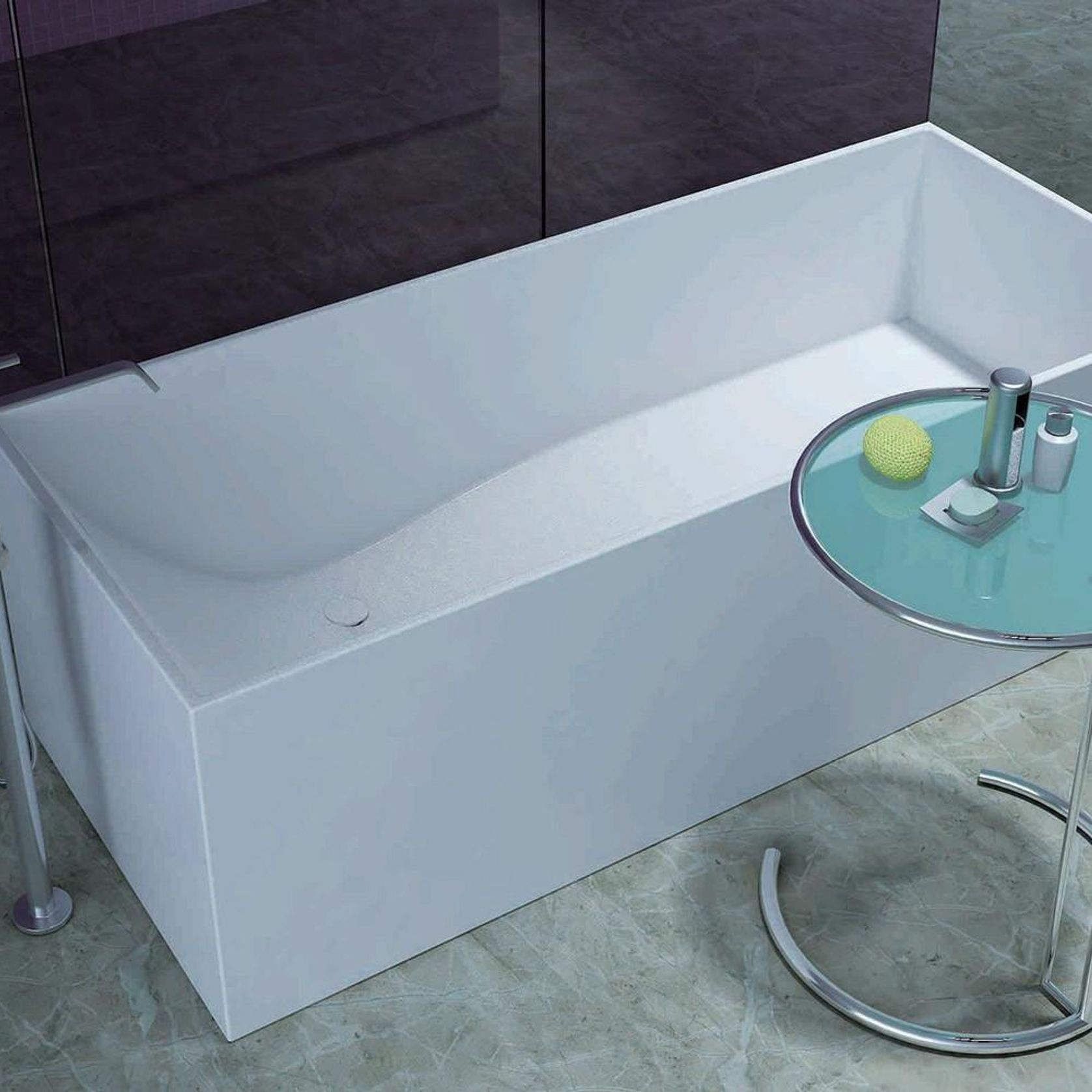 Pietra Bianca Cube Freestanding Stone Bath gallery detail image