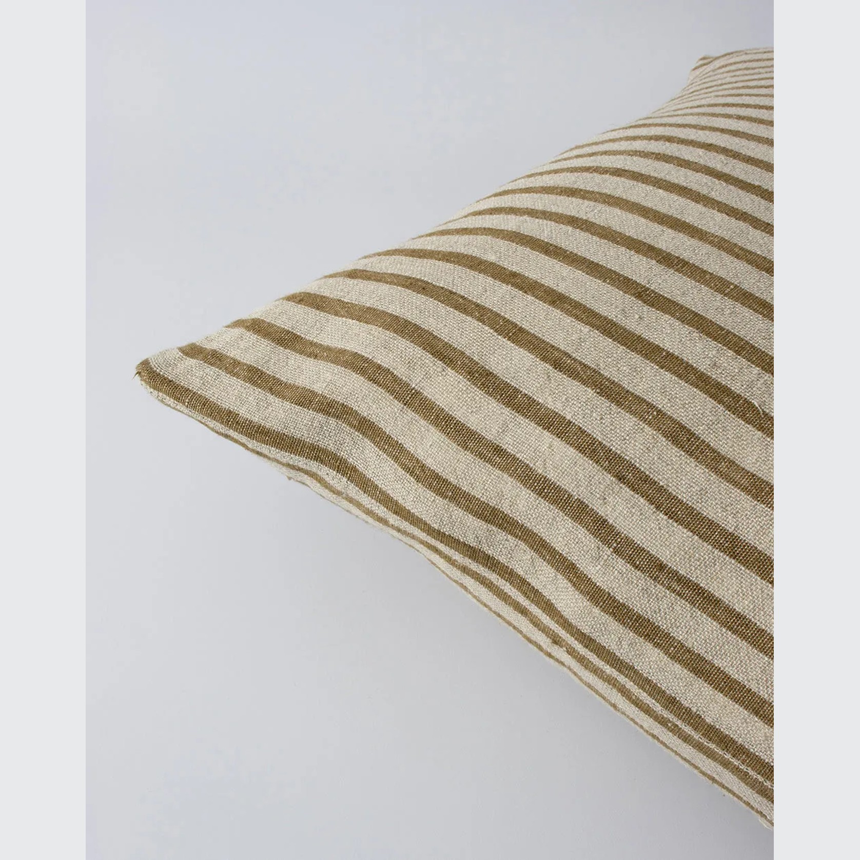 Baya Spencer Cushion - Ochre/Natural | 100% Linen gallery detail image