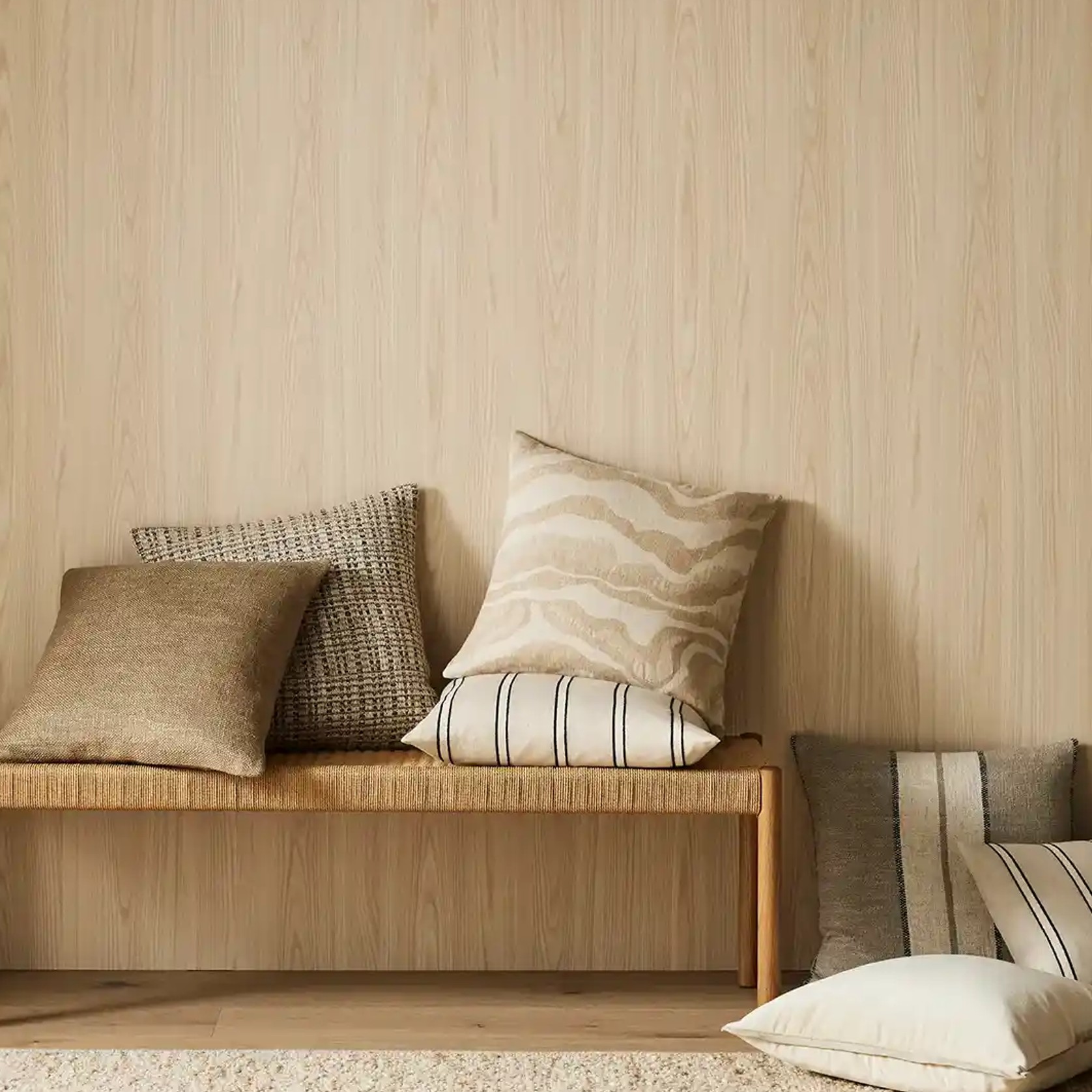 Weave Home Francesca Cushion - Salt | Velvet gallery detail image