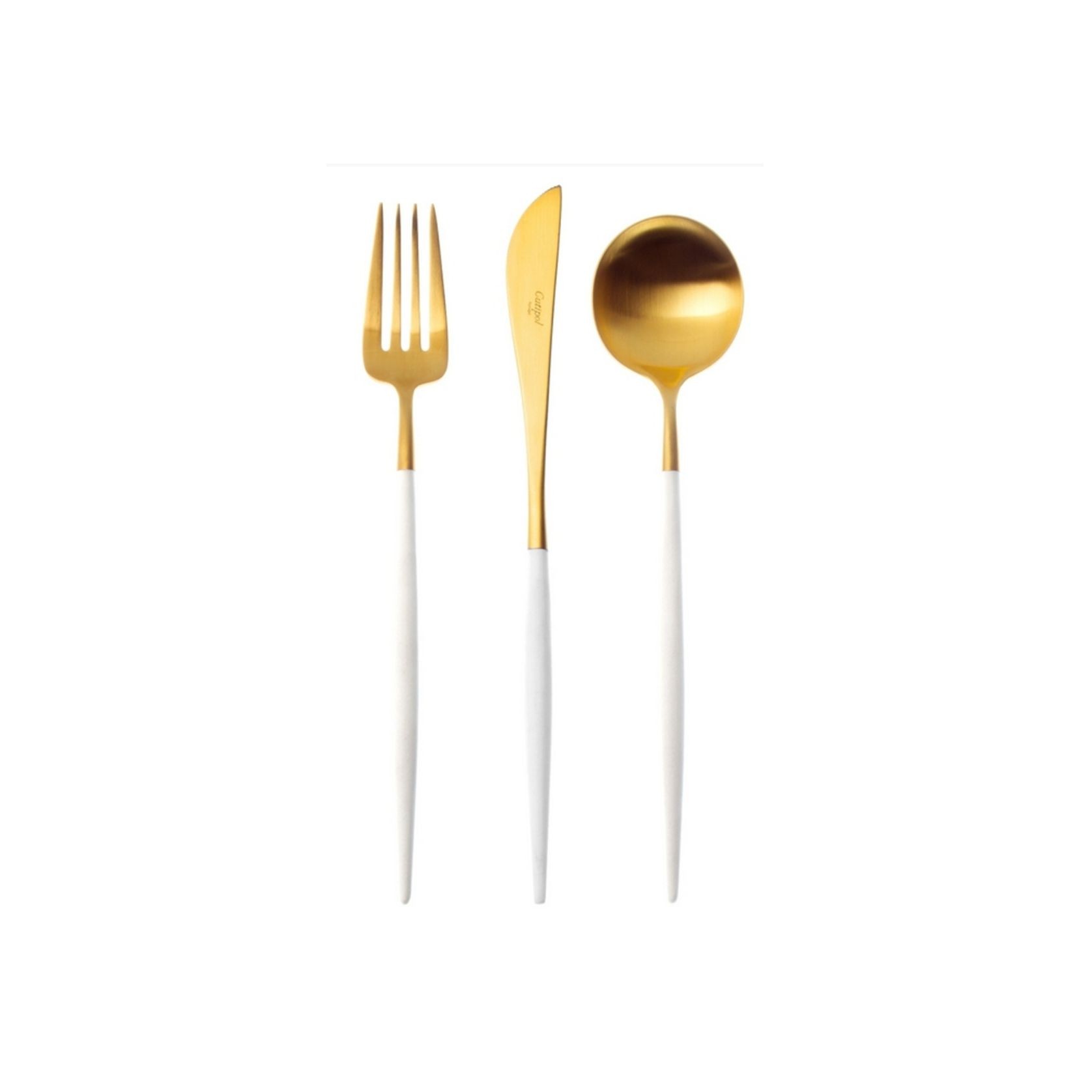 Goa White & Matt Gold 58 Piece Cutlery Set gallery detail image