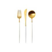 Goa White & Matt Gold 58 Piece Cutlery Set gallery detail image