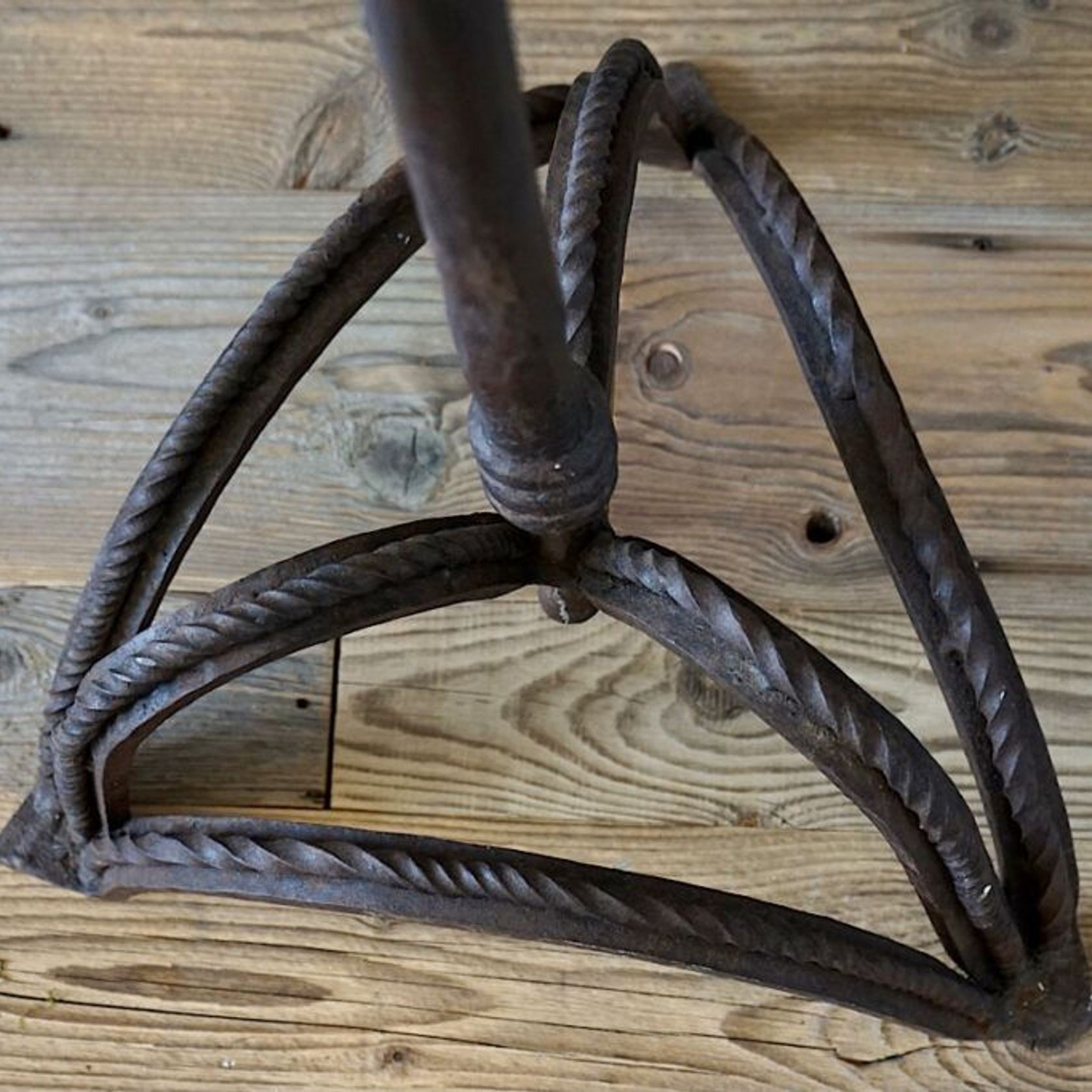 Large French Wrought-Iron Candlestick gallery detail image