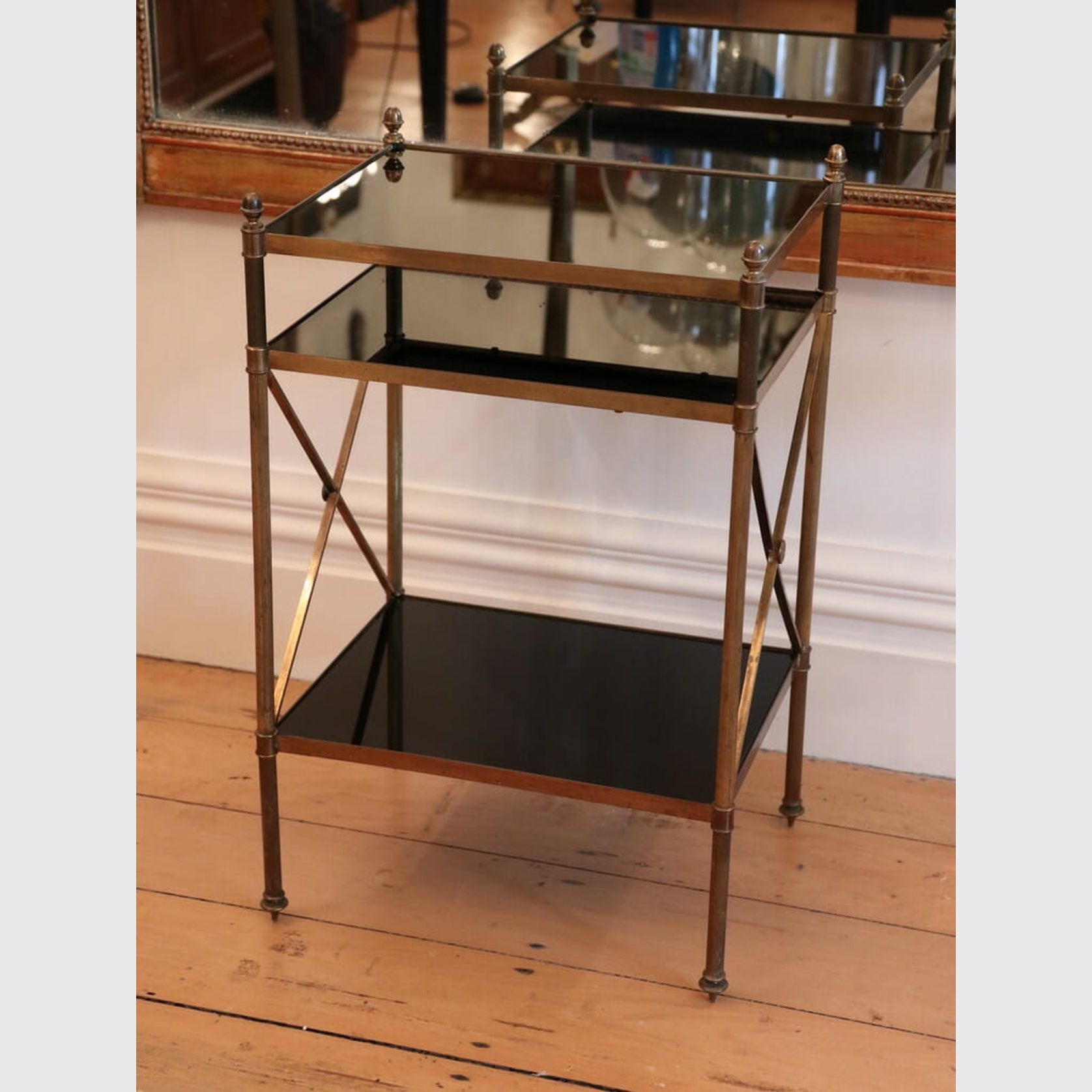 Pair Of French Brass End Sofa Tables C.1960 gallery detail image