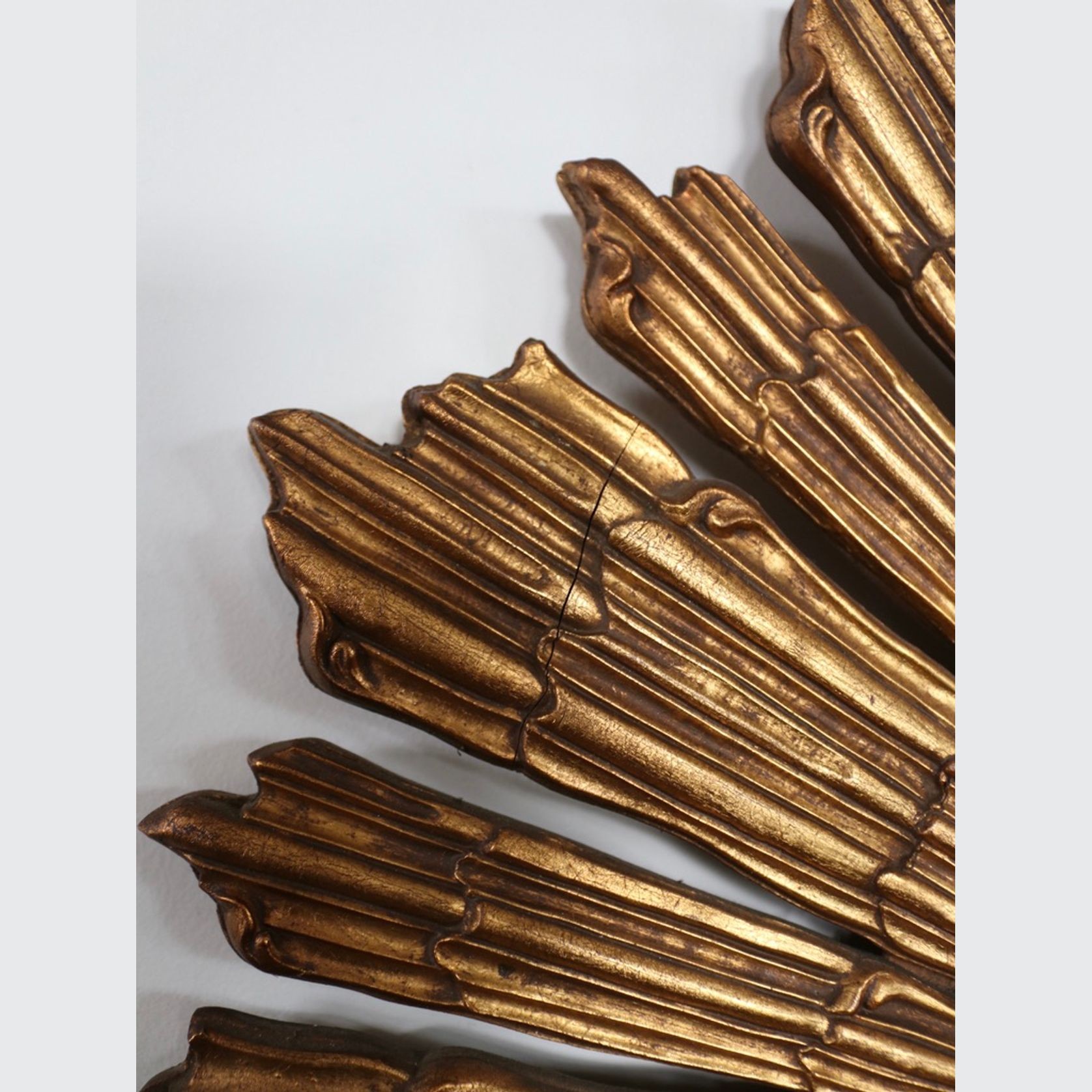 Louis XIV Style French Gilt Wood Sunburst Mirror gallery detail image