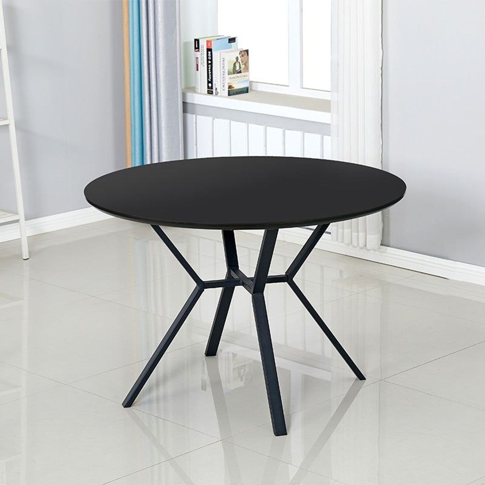 TANI Round Dining Table 110cm - Black gallery detail image