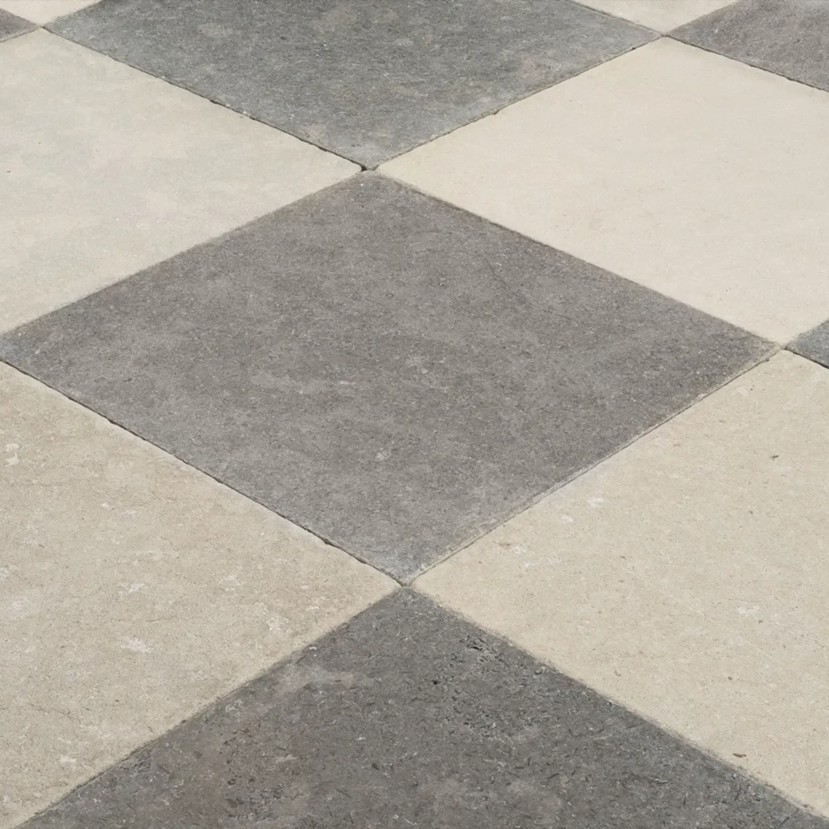 Deux Limestone Checkerboard Tiles gallery detail image