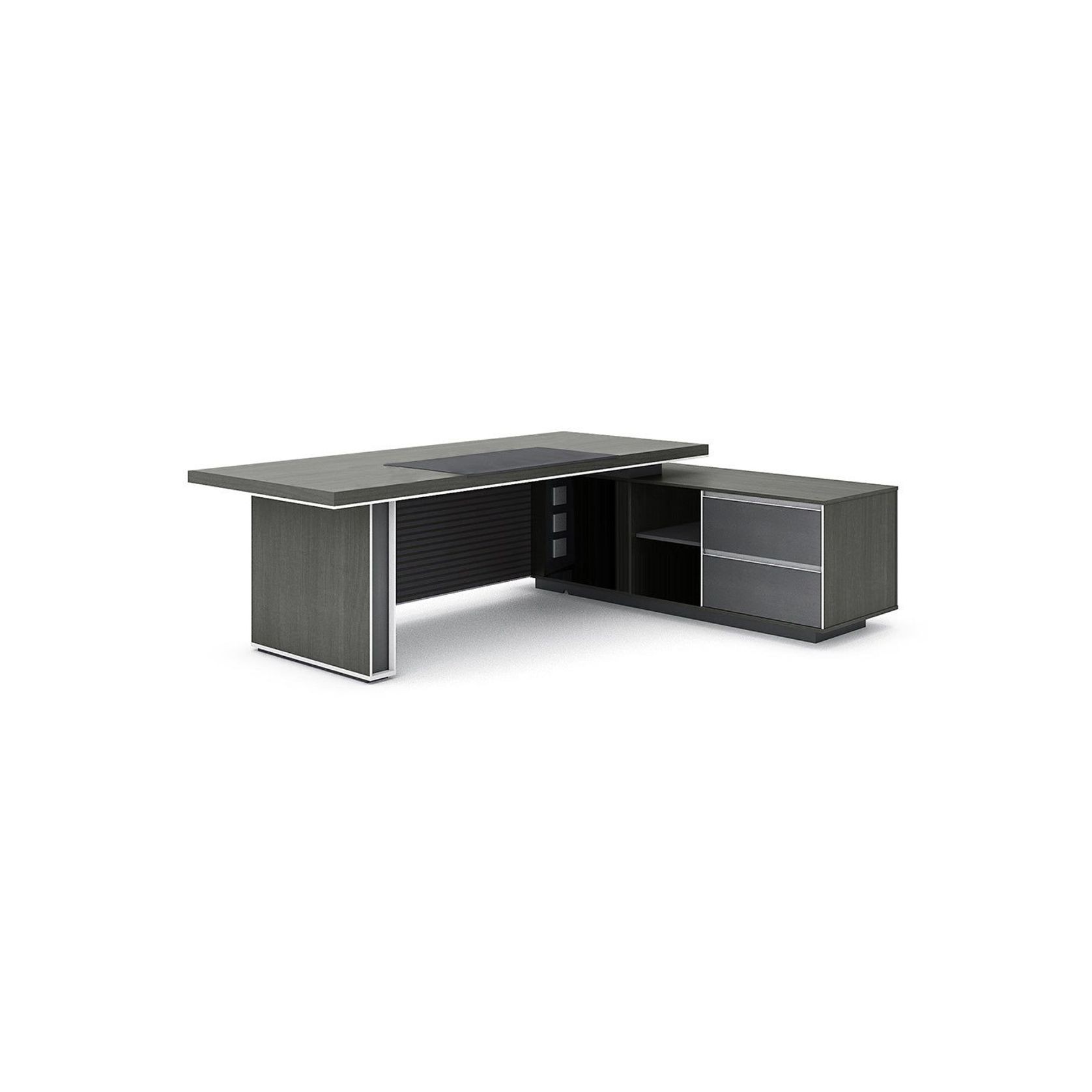 MATEES Executive Desk Reversible  2.4M - Grey/ Brown gallery detail image