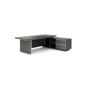 MATEES Executive Desk Reversible  2.4M - Grey/ Brown gallery detail image