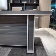 MATEES Executive Desk Reversible 2.4M - Grey/ Brown gallery detail image