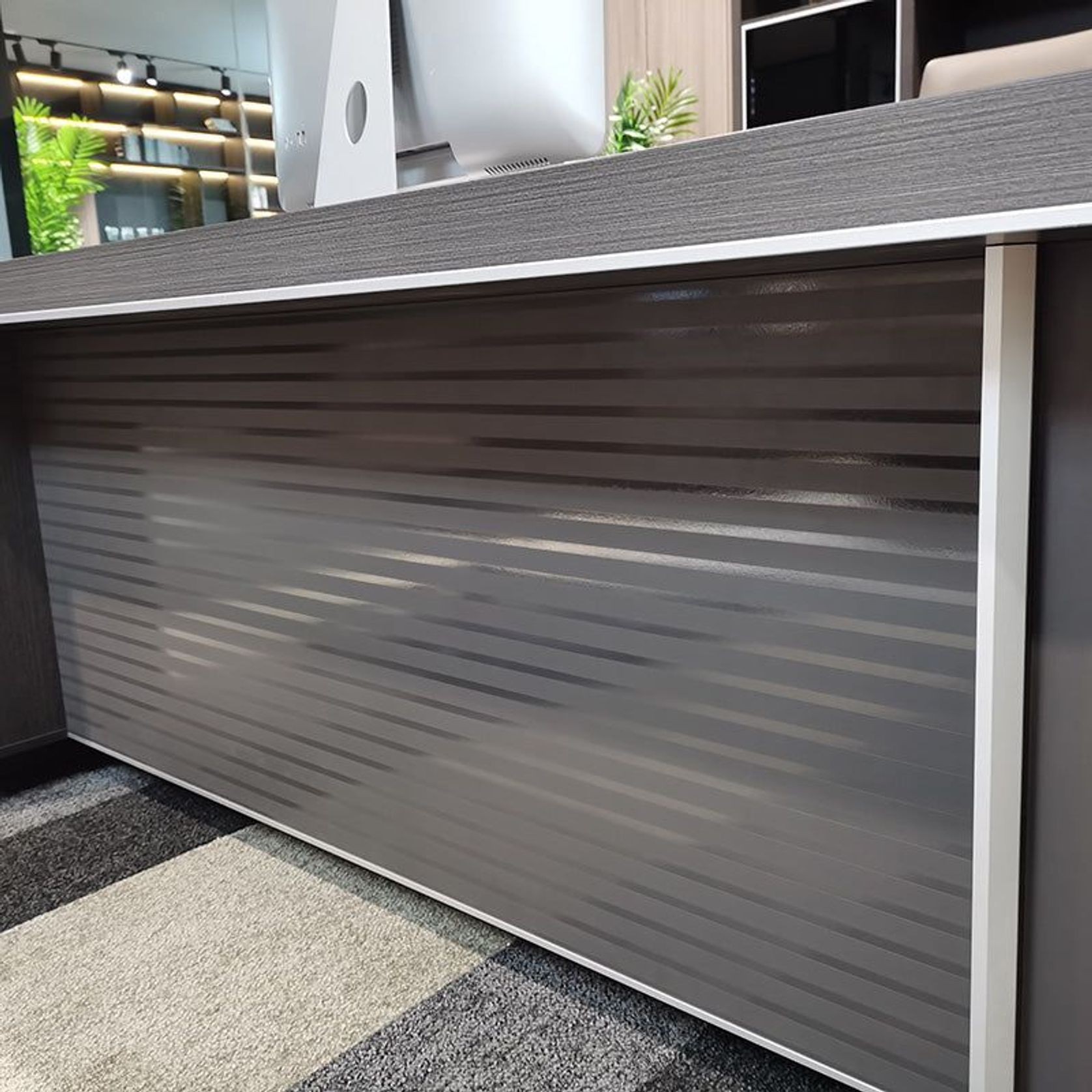 MATEES Executive Desk Reversible 2.4M - Grey/ Brown gallery detail image