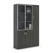 MATEES 3 Doors Display Cabinet 120CM - Grey/ Brown gallery detail image