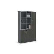 MATEES 3 Doors Display Cabinet 120CM - Grey/ Brown gallery detail image