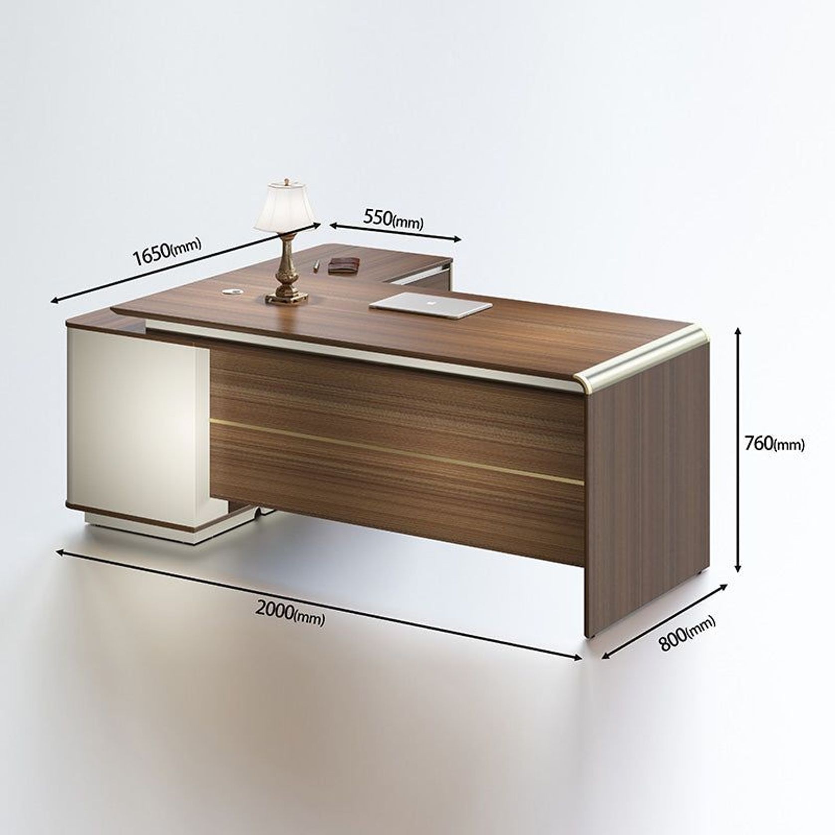 ANDERSON Executive Desk 2.0M Reversible - Australian Gold Oak gallery detail image