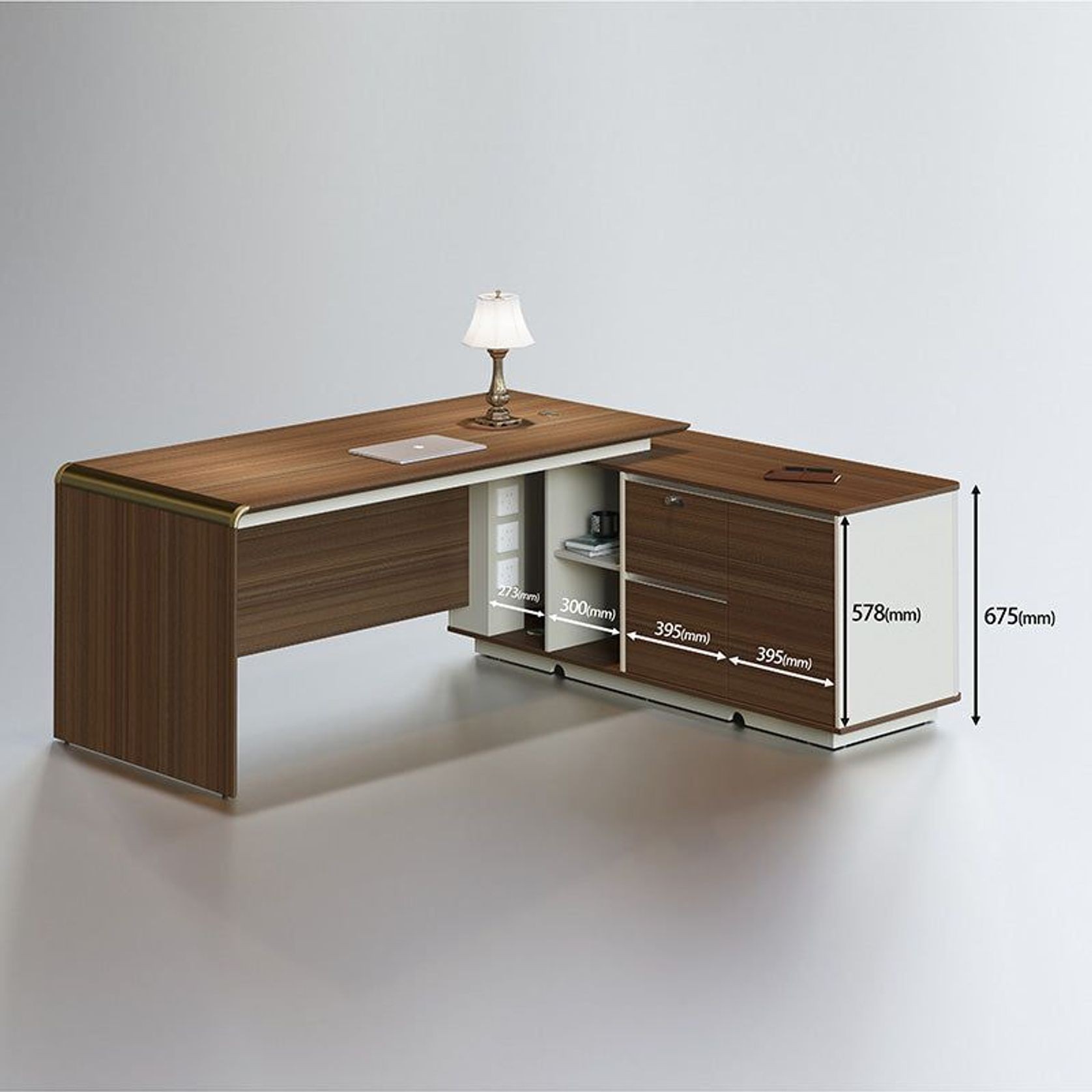 ANDERSON Executive Desk 2.0M Reversible - Australian Gold Oak gallery detail image