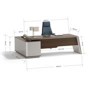 ANDERS Executive Desk Reversible Return 2.4M - Australian Gold Oak & Beige gallery detail image