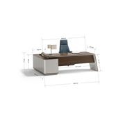 ANDERS Executive Desk Reversible Return 2.4M - Australian Gold Oak & Beige gallery detail image