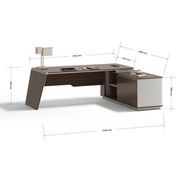 ANDERS Executive Desk Reversible Return 2.4M - Australian Gold Oak & Beige gallery detail image