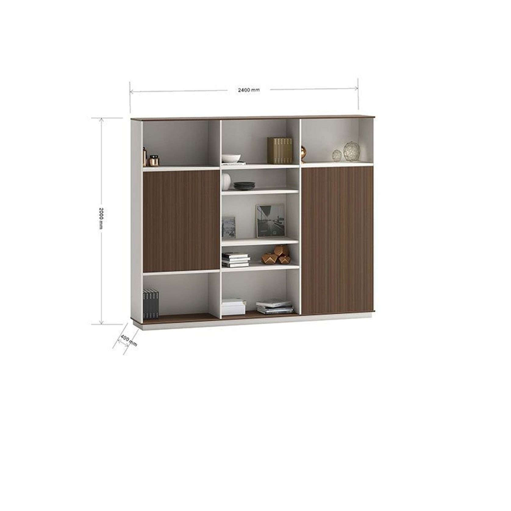 ANDERS Display Unit 240cm - Australian Gold Oak & Beige gallery detail image