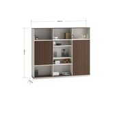 ANDERS Display Unit 240cm - Australian Gold Oak & Beige gallery detail image