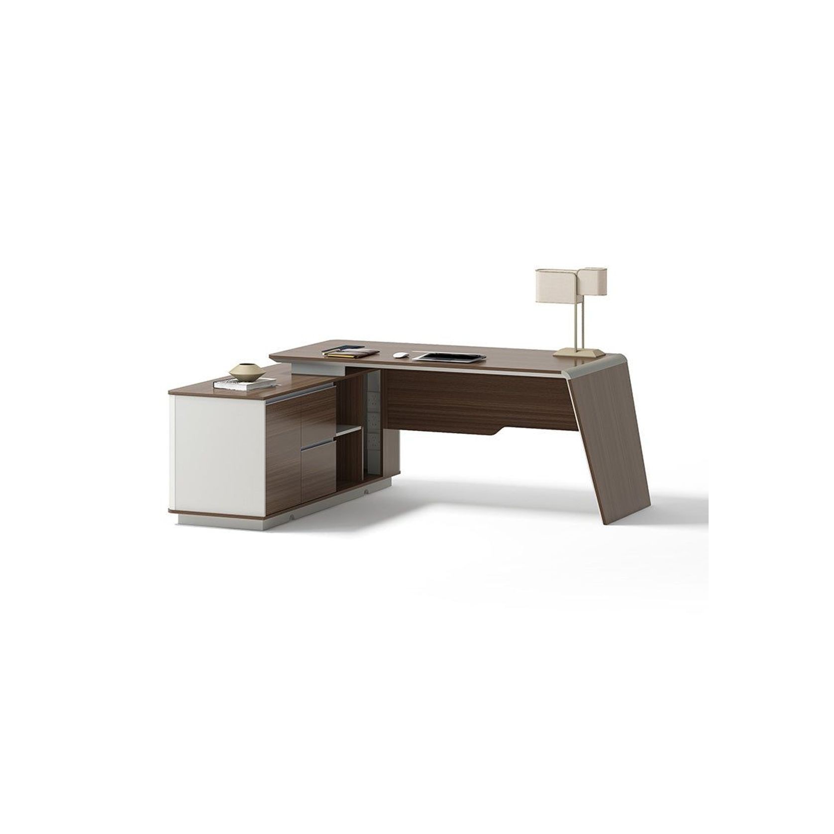 ANDERS Executive Desk Reversible Return 2.0M - Australian Gold Oak/ Beige gallery detail image