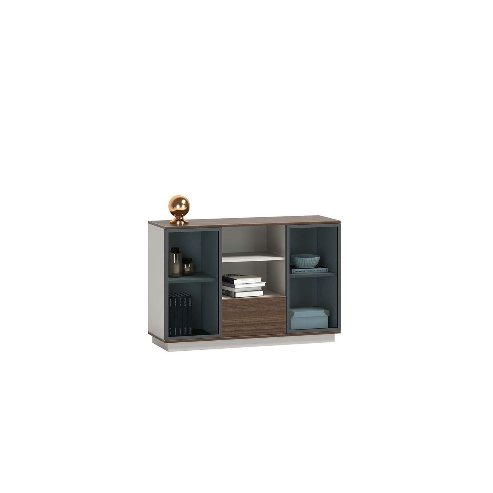 ANDERS Credenza Cabinet 120cm - Australian Gold Oak & Beige gallery detail image