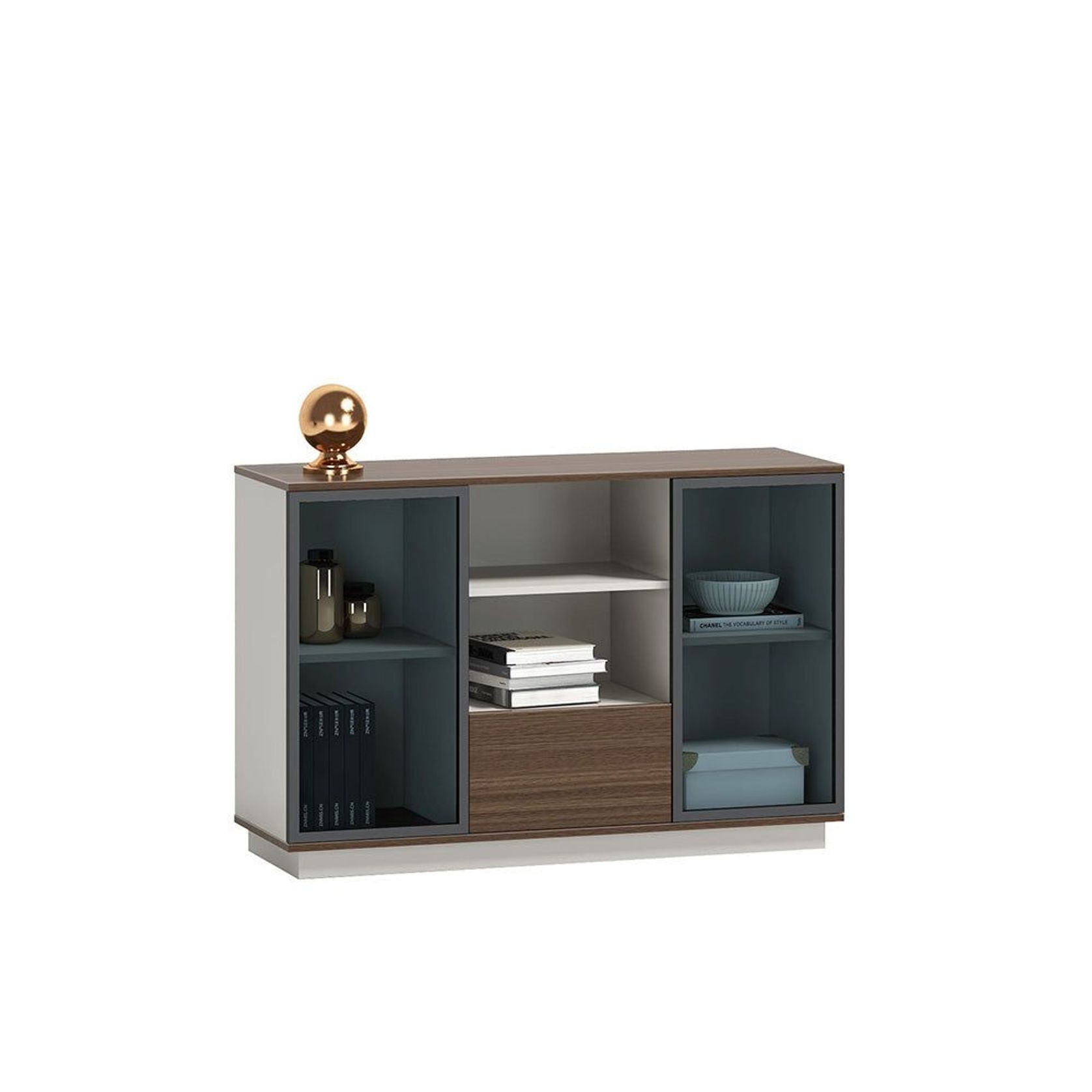 ANDERS Credenza Cabinet 120cm - Australian Gold Oak & Beige gallery detail image