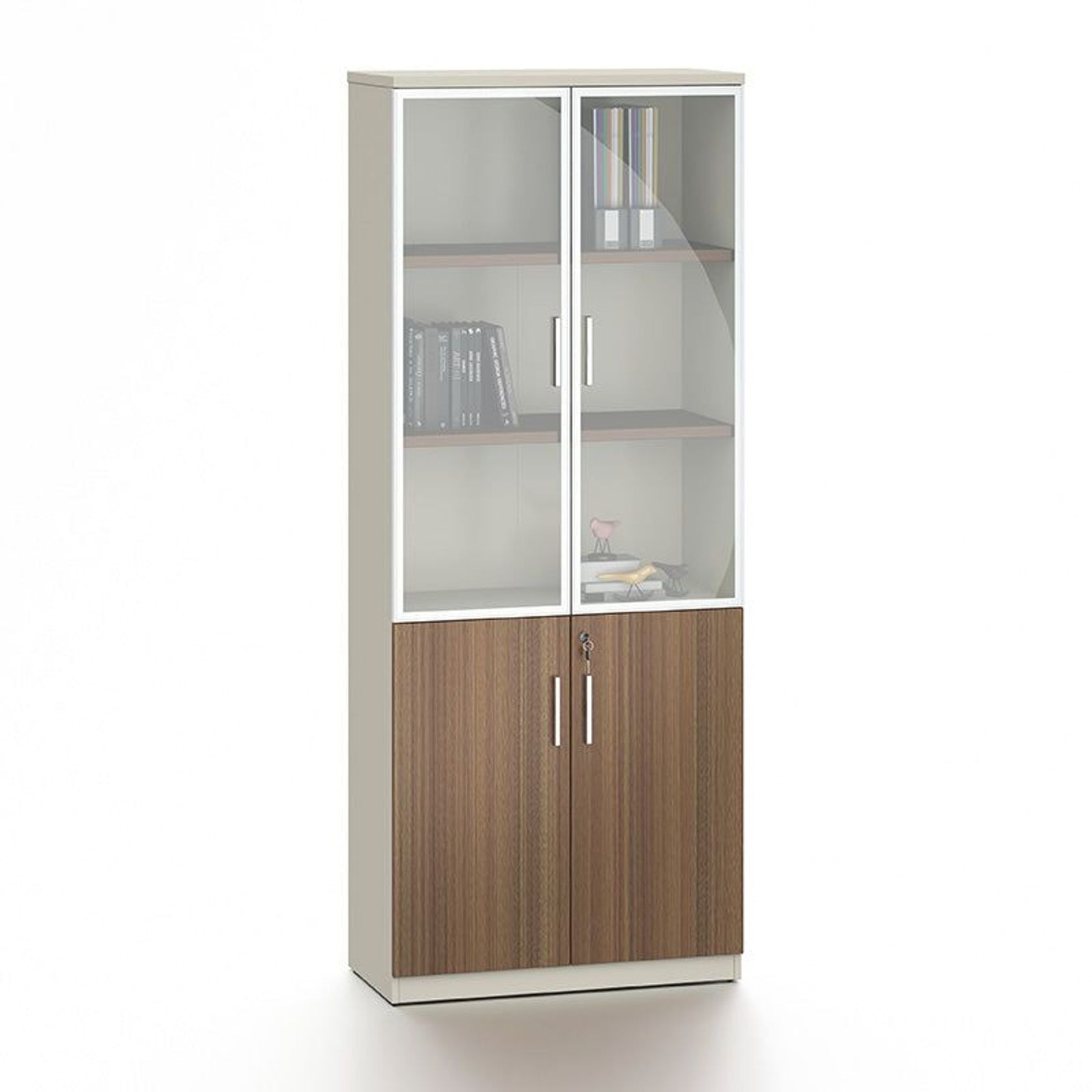 ANDERSON 2 Door Display Unit 80cm - Australian Gold Oak & Beige gallery detail image