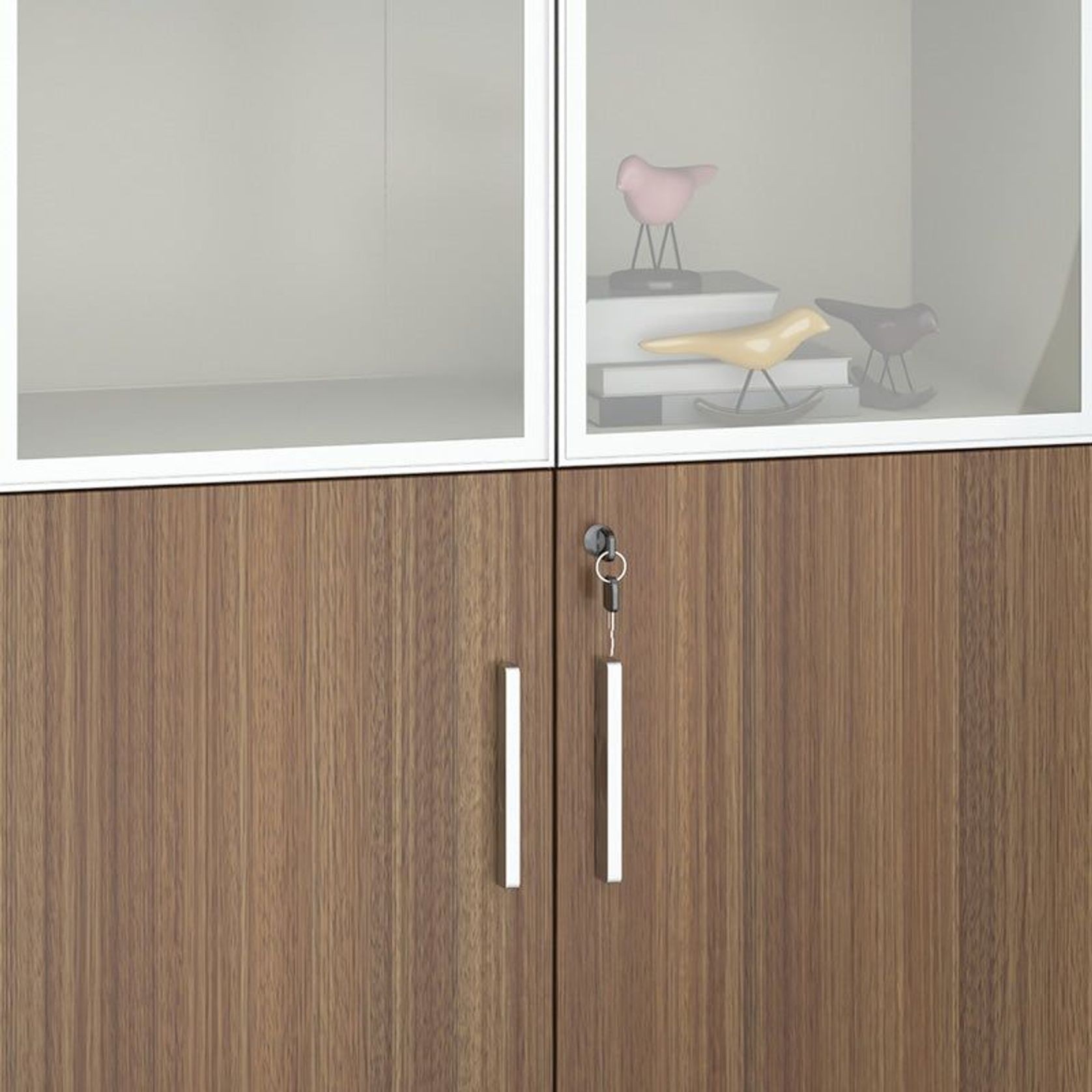 ANDERSON 2 Door Display Unit 80cm - Australian Gold Oak & Beige gallery detail image