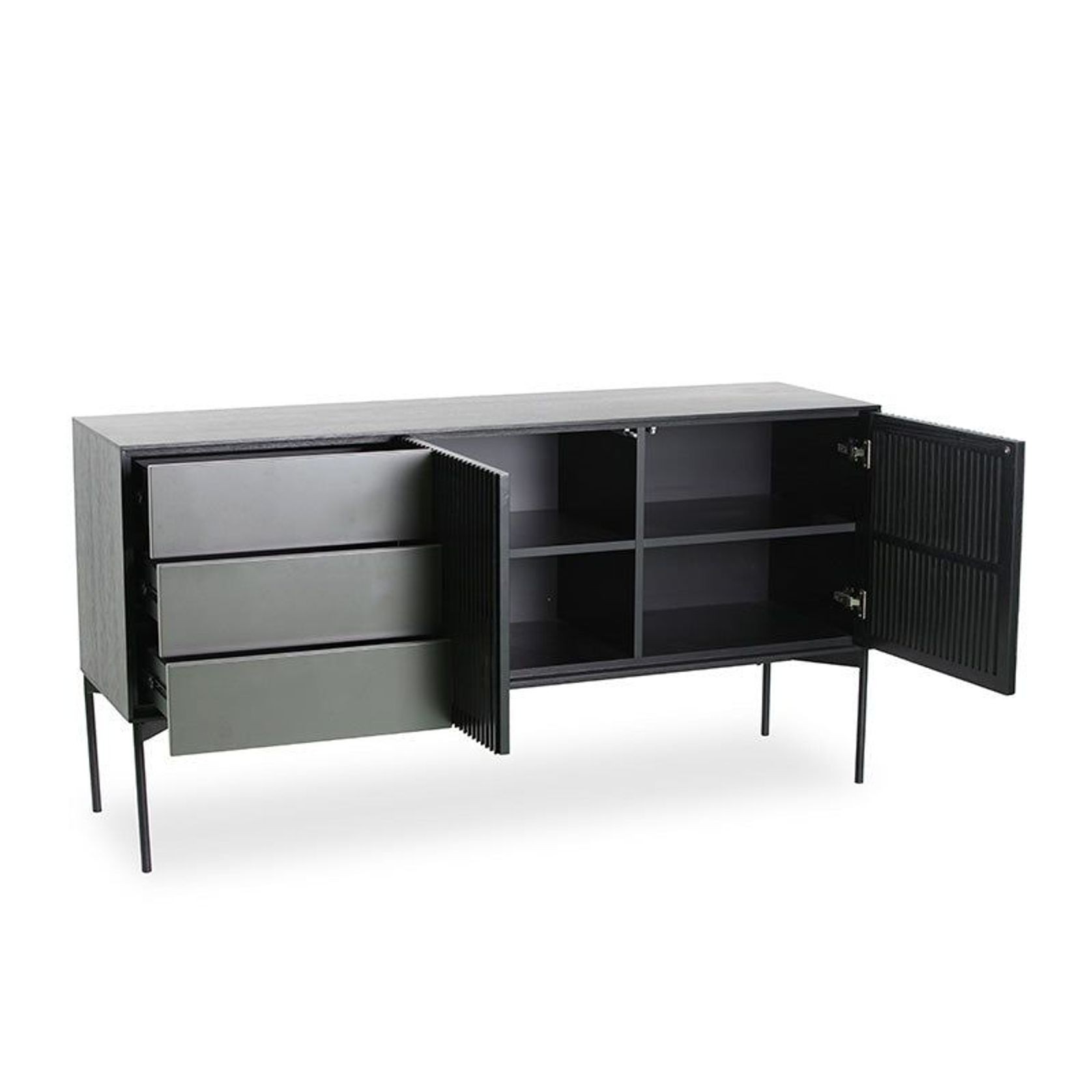 SEGAN Sideboard Buffet 160cm - Black & Grey gallery detail image