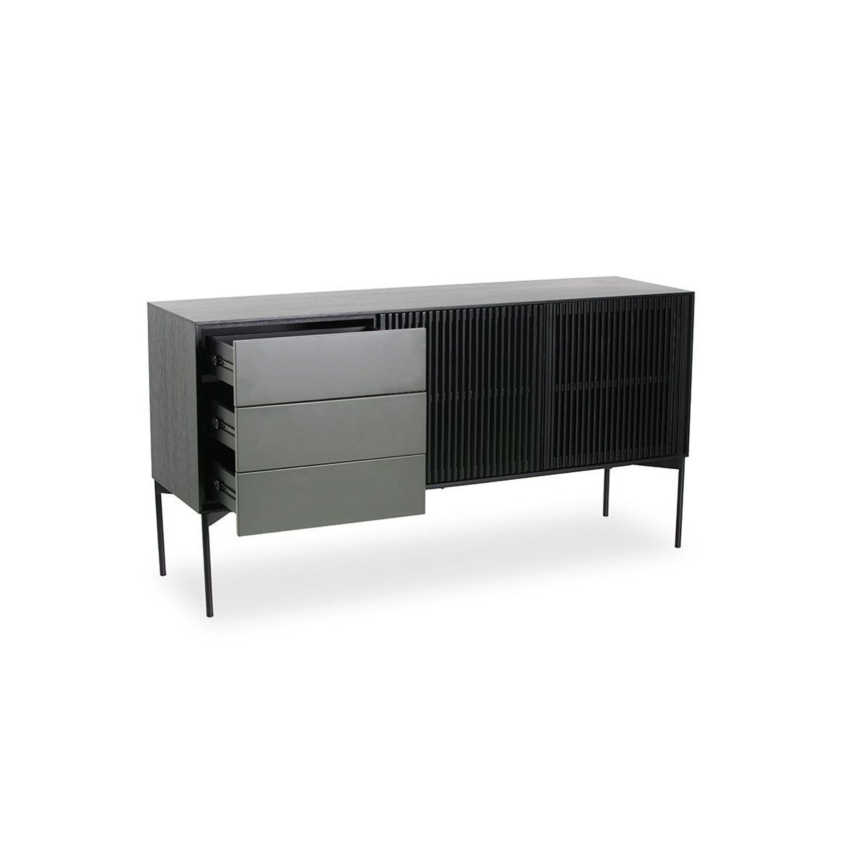 SEGAN Sideboard Buffet 160cm - Black & Grey gallery detail image