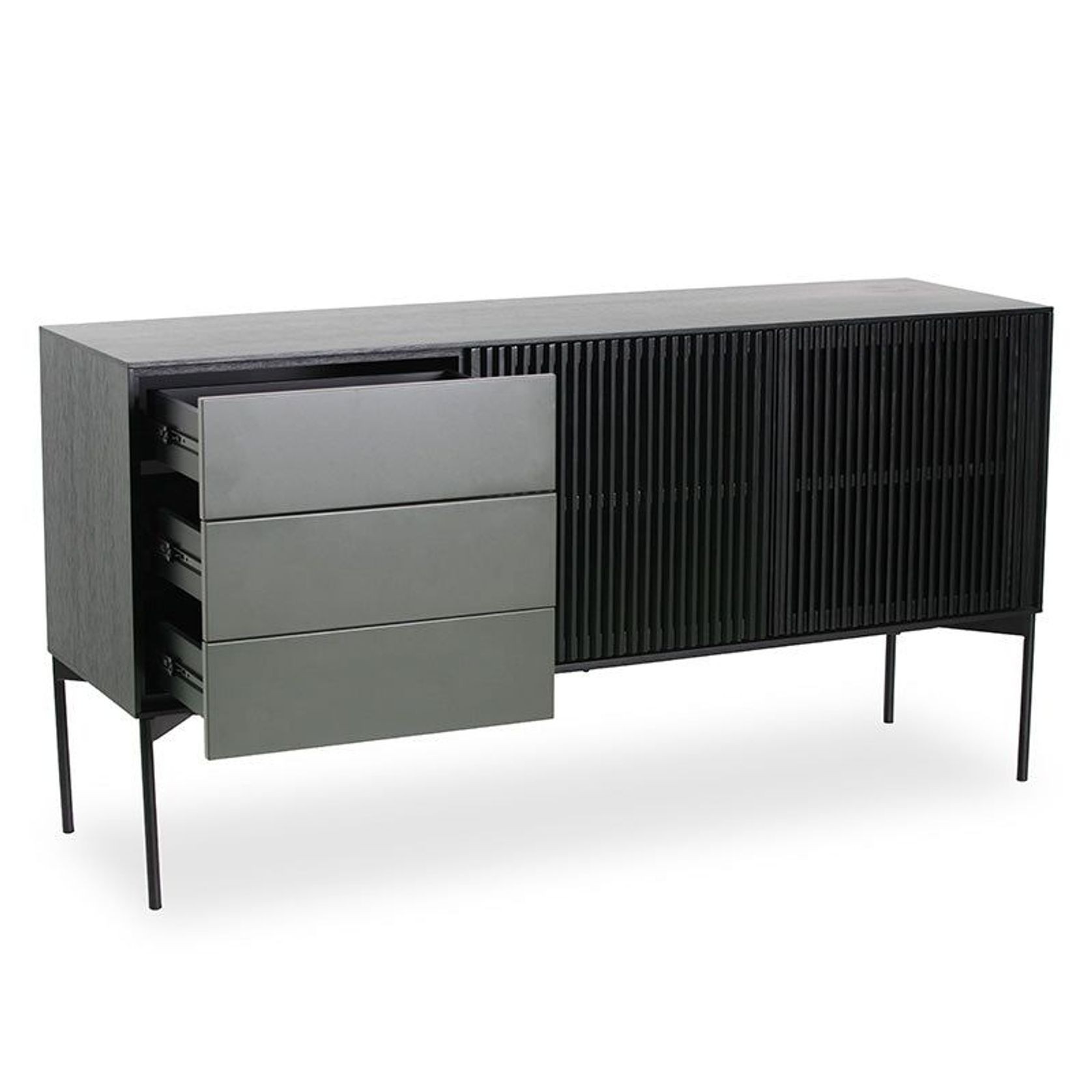 SEGAN Sideboard Buffet 160cm - Black & Grey gallery detail image