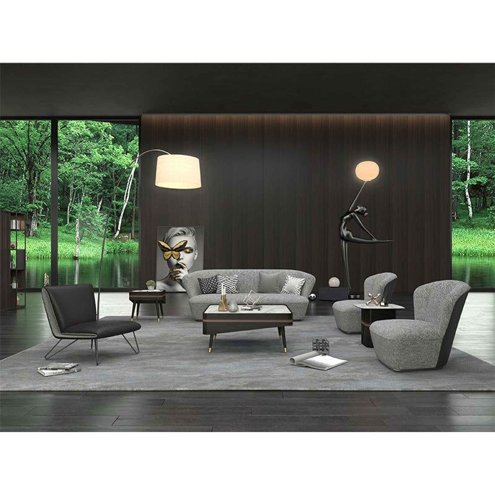 ASTRID Single Seater Sofa - Grey gallery detail image