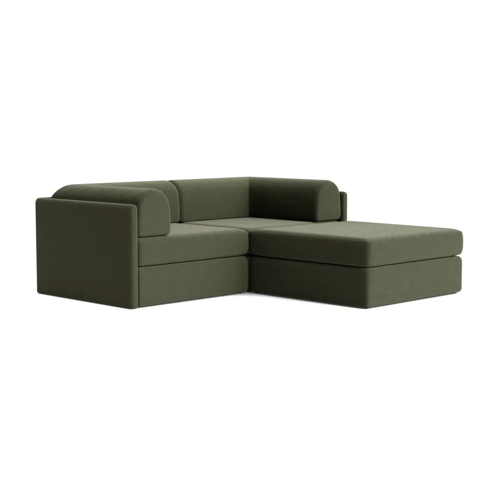 Addy 3 Seater Chaise Sofa - Eden Leaf gallery detail image