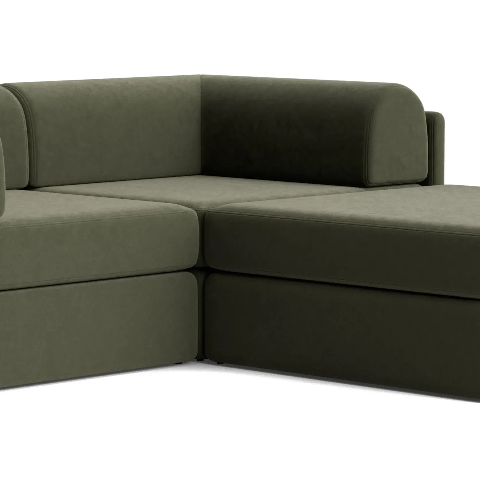 Addy 3 Seater Chaise Sofa - Eden Leaf gallery detail image