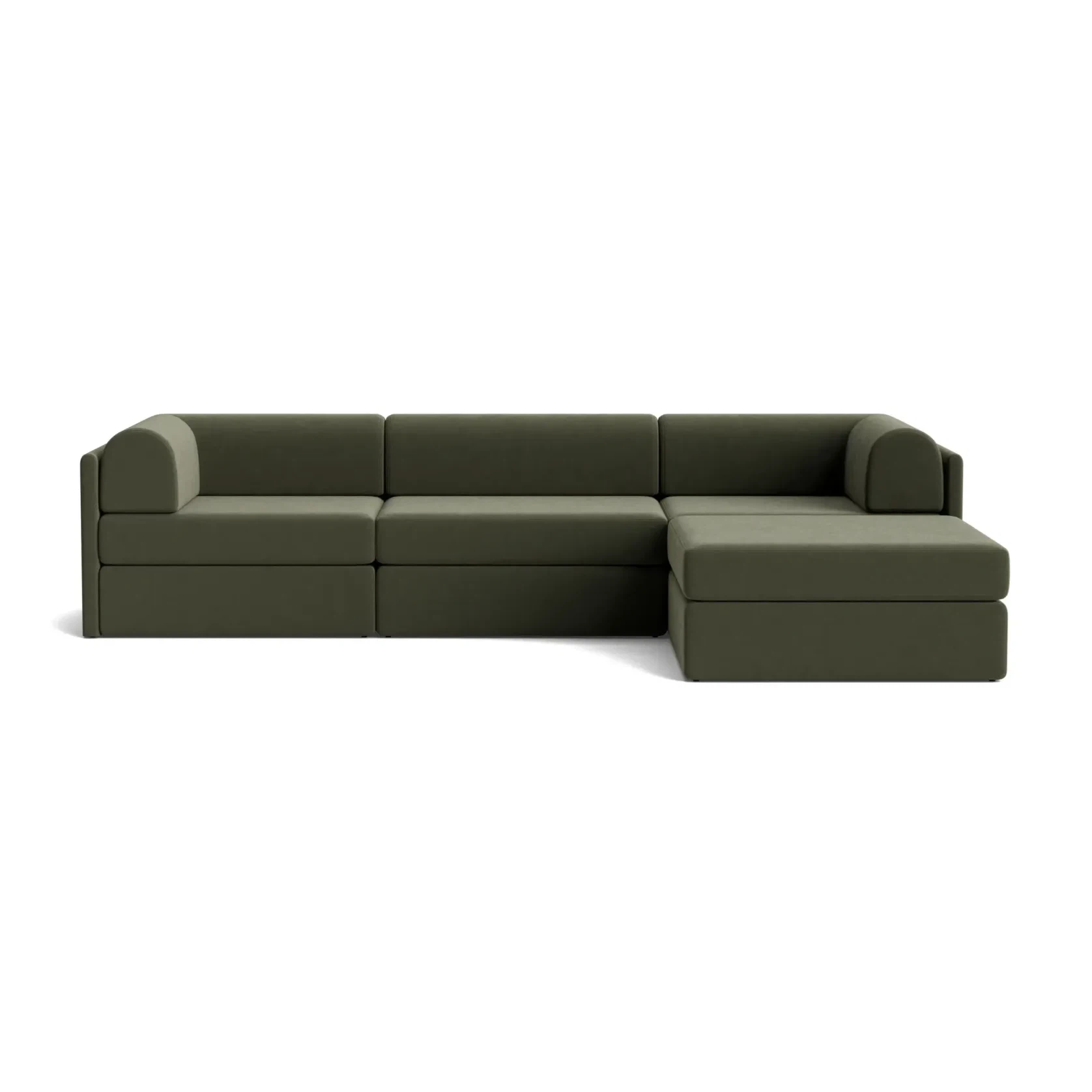 Addy 4 Seater Chaise Sofa - Eden Leaf gallery detail image