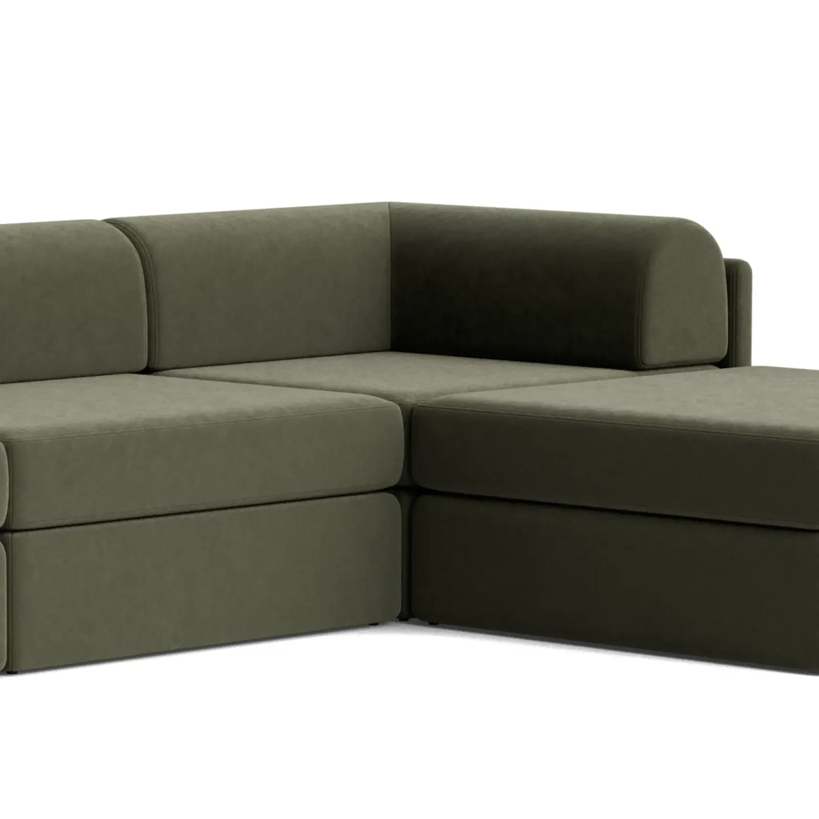 Addy 4 Seater Chaise Sofa - Eden Leaf gallery detail image