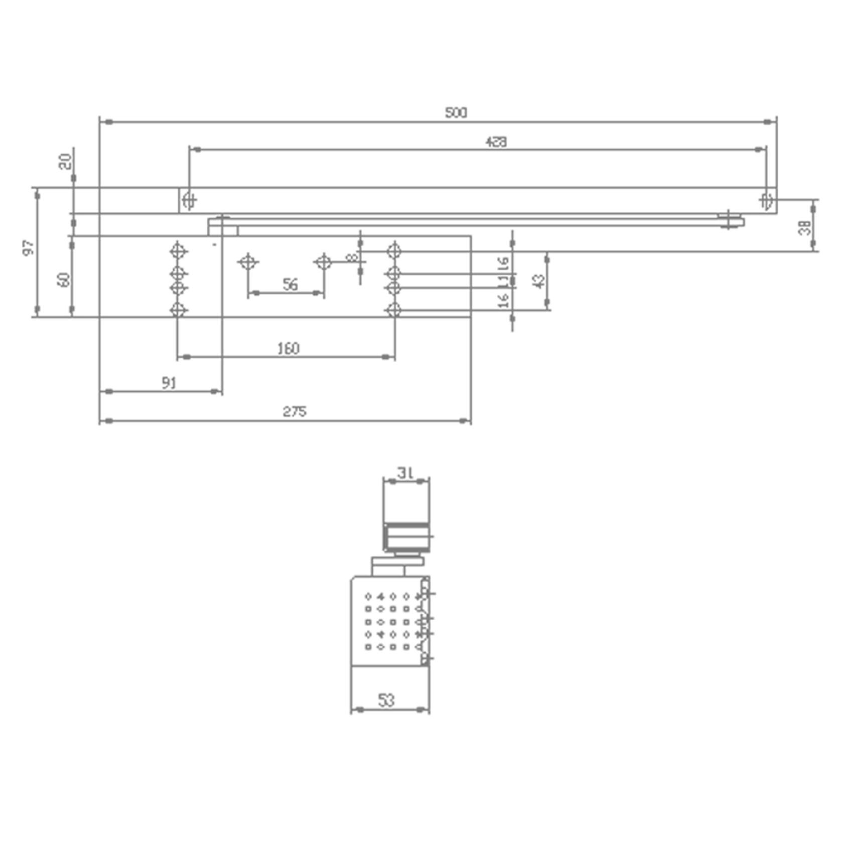 Dorma TS93G EN1-5 Door Closer Push Side Silver Fire Rated 43100501 gallery detail image