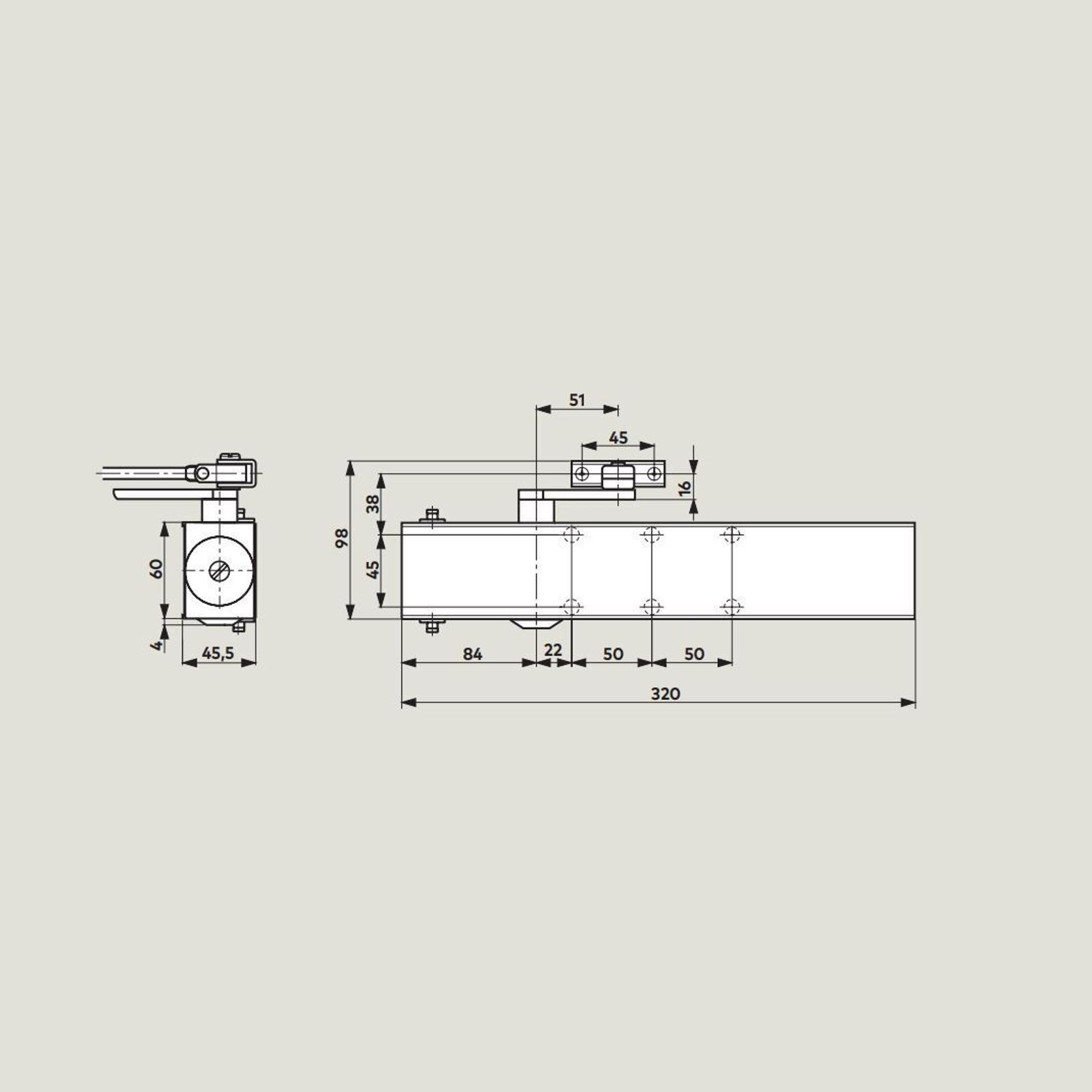 Dorma TS73EMF EN5 Door Closer Electro Magnetic Hold Open Body Only 53040101 gallery detail image