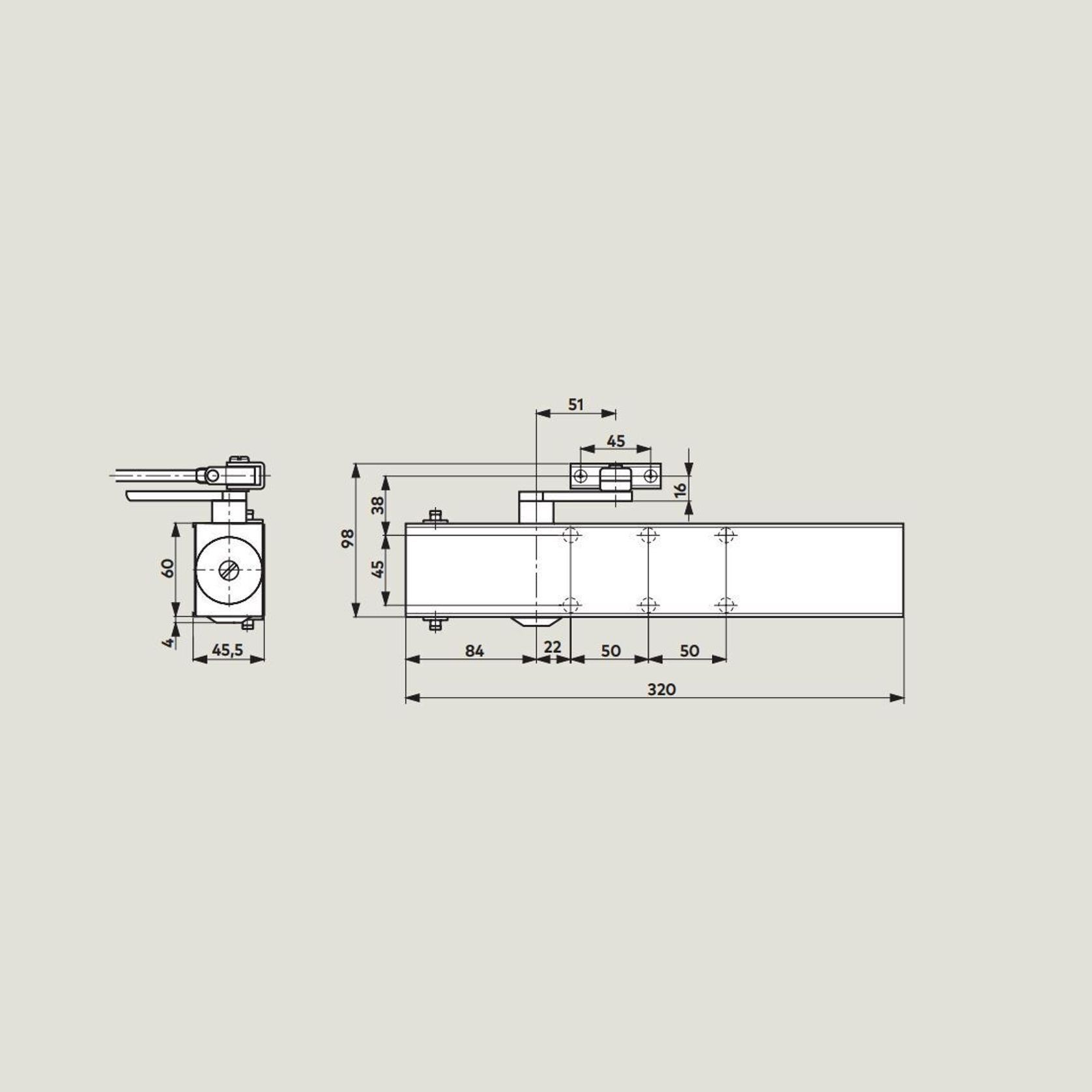 Dorma TS73EMF EN6 Door Closer Electro Magnetic Hold Open Body Only 53070101 gallery detail image