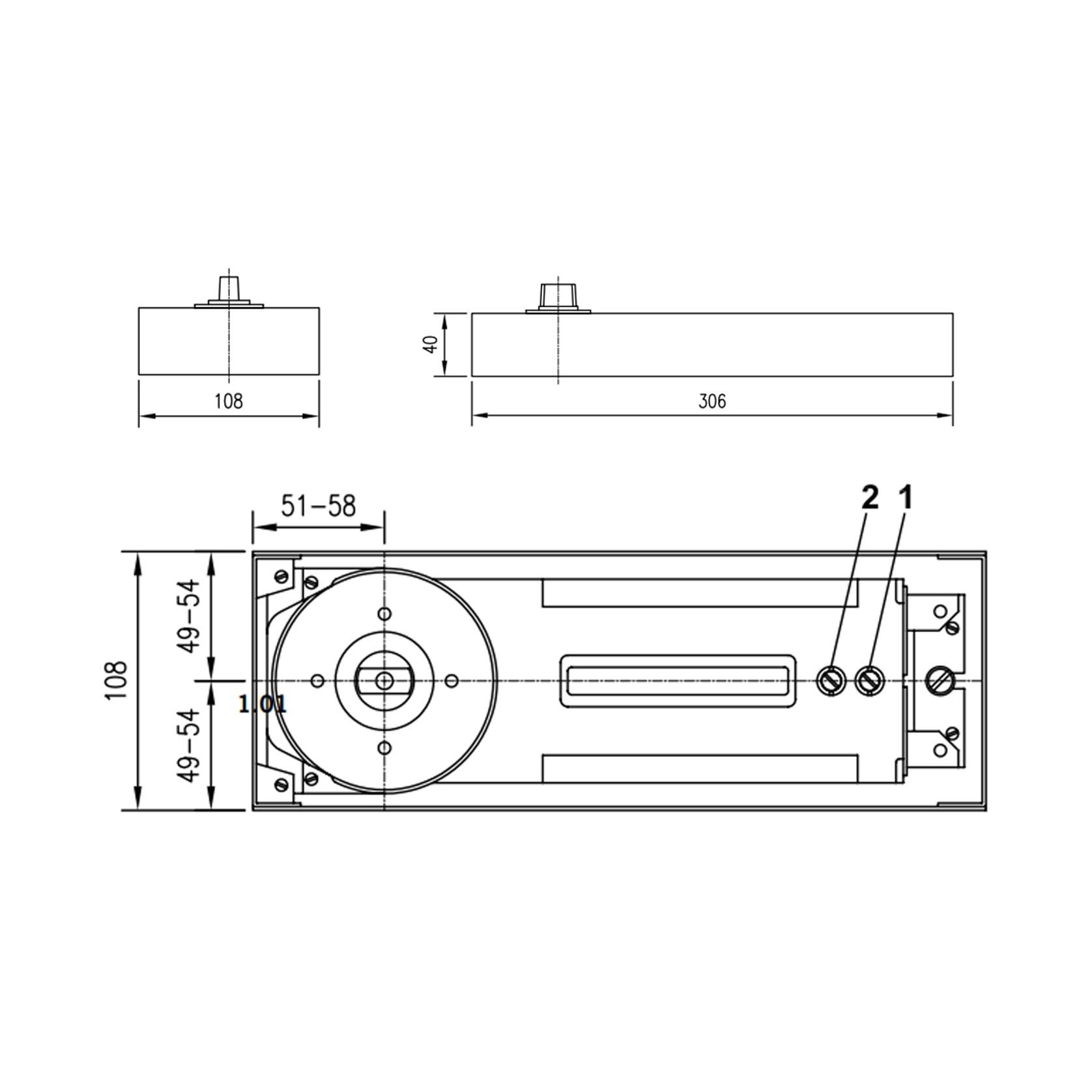 Dorma BTS84 EN4 Floor Spring Body with Hold Open 90 Degrees 81200002 gallery detail image