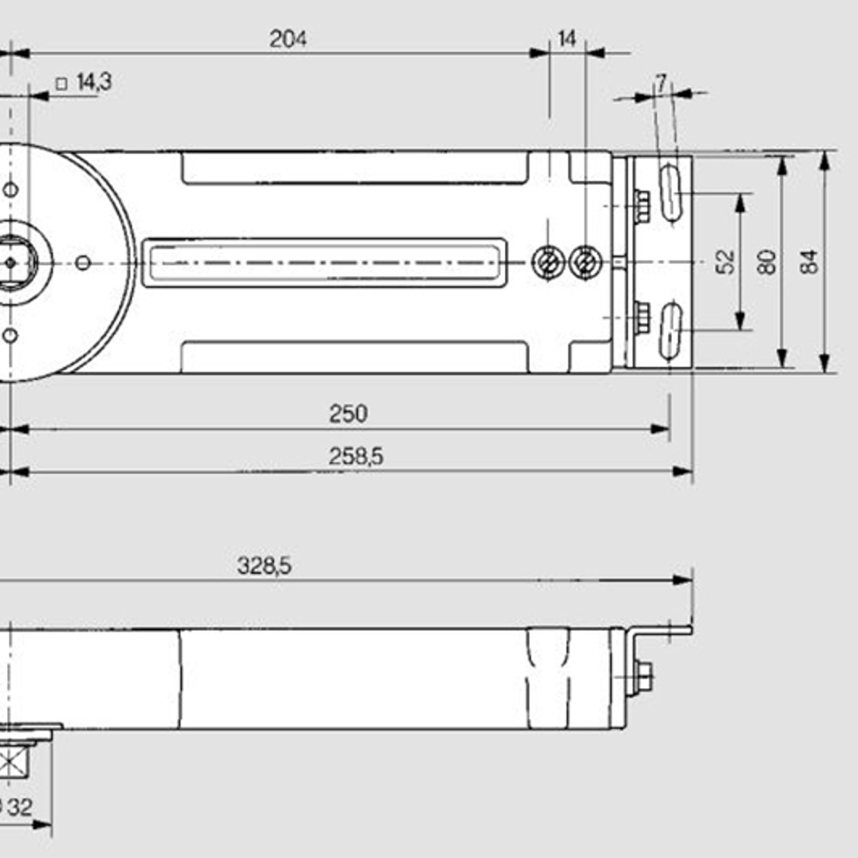 Dorma RTS85 EN4 Transom Concealed Closer Non Hold-Open for Action Doors 85321101 gallery detail image