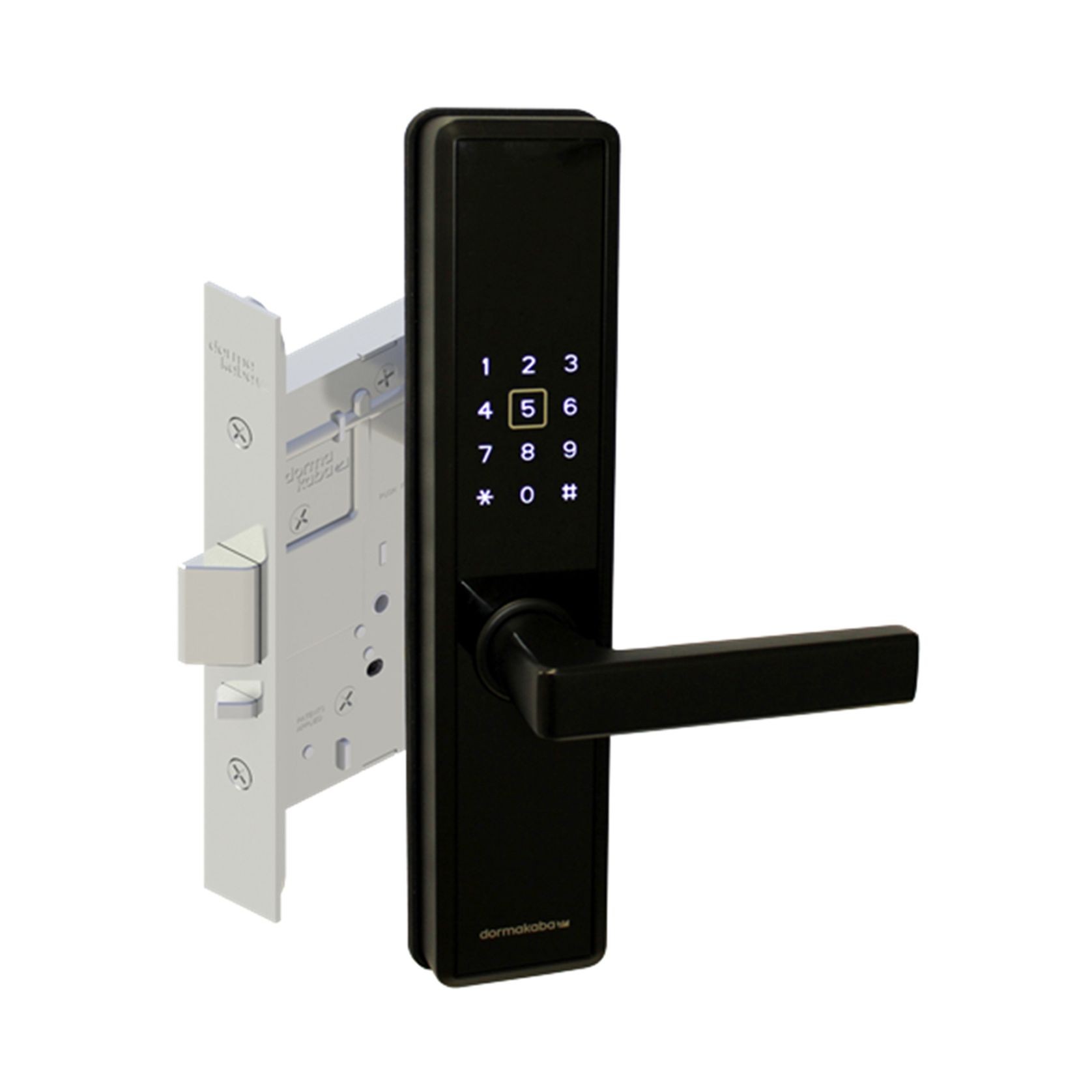 Dormakaba M5 Smart Digital Door Lock Matt Black With Black Trim DKM5BLEMB gallery detail image