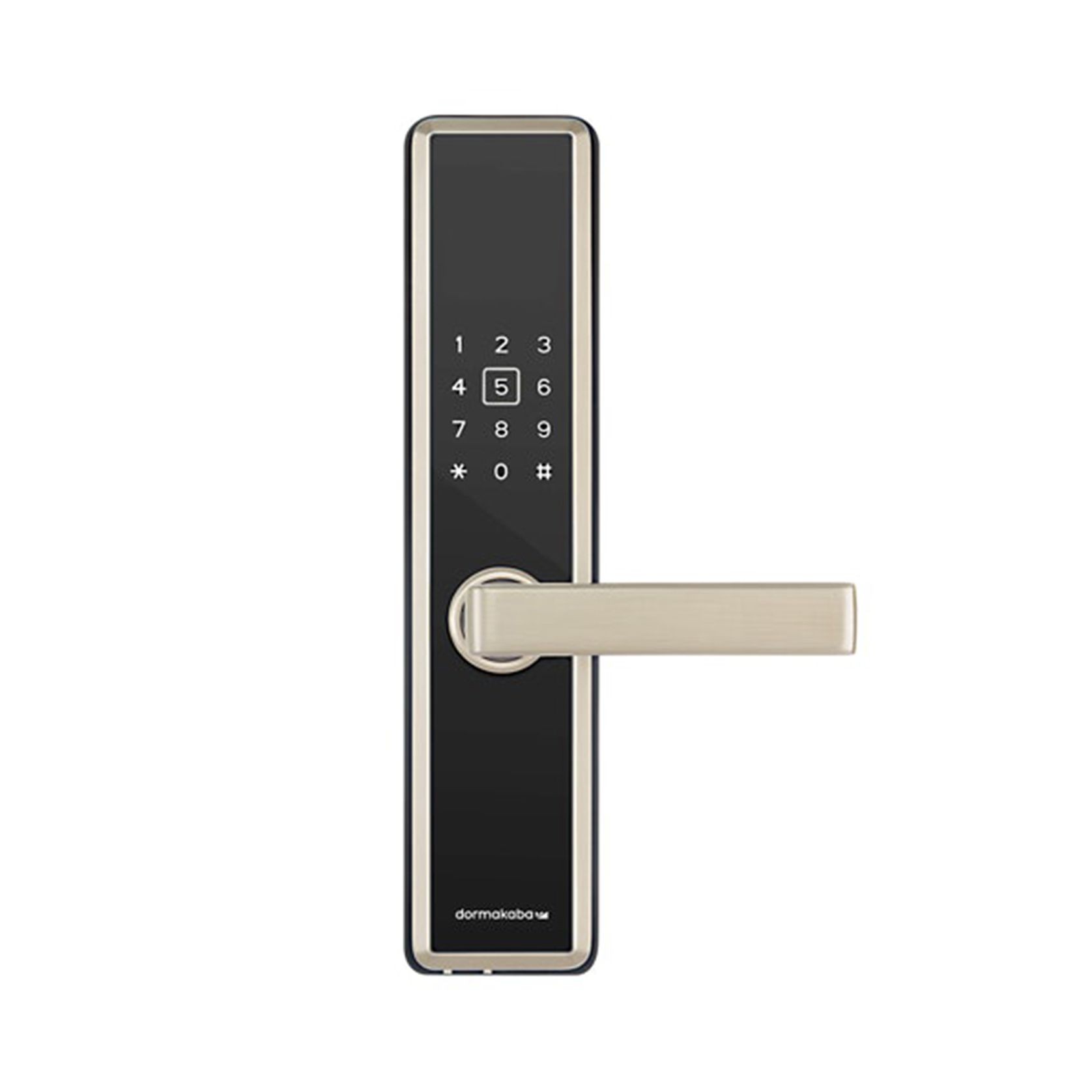 Dormakaba M5 Digital Smart Door Lock Matt Nickel with Black Silver Trim DKM5BLENIB gallery detail image