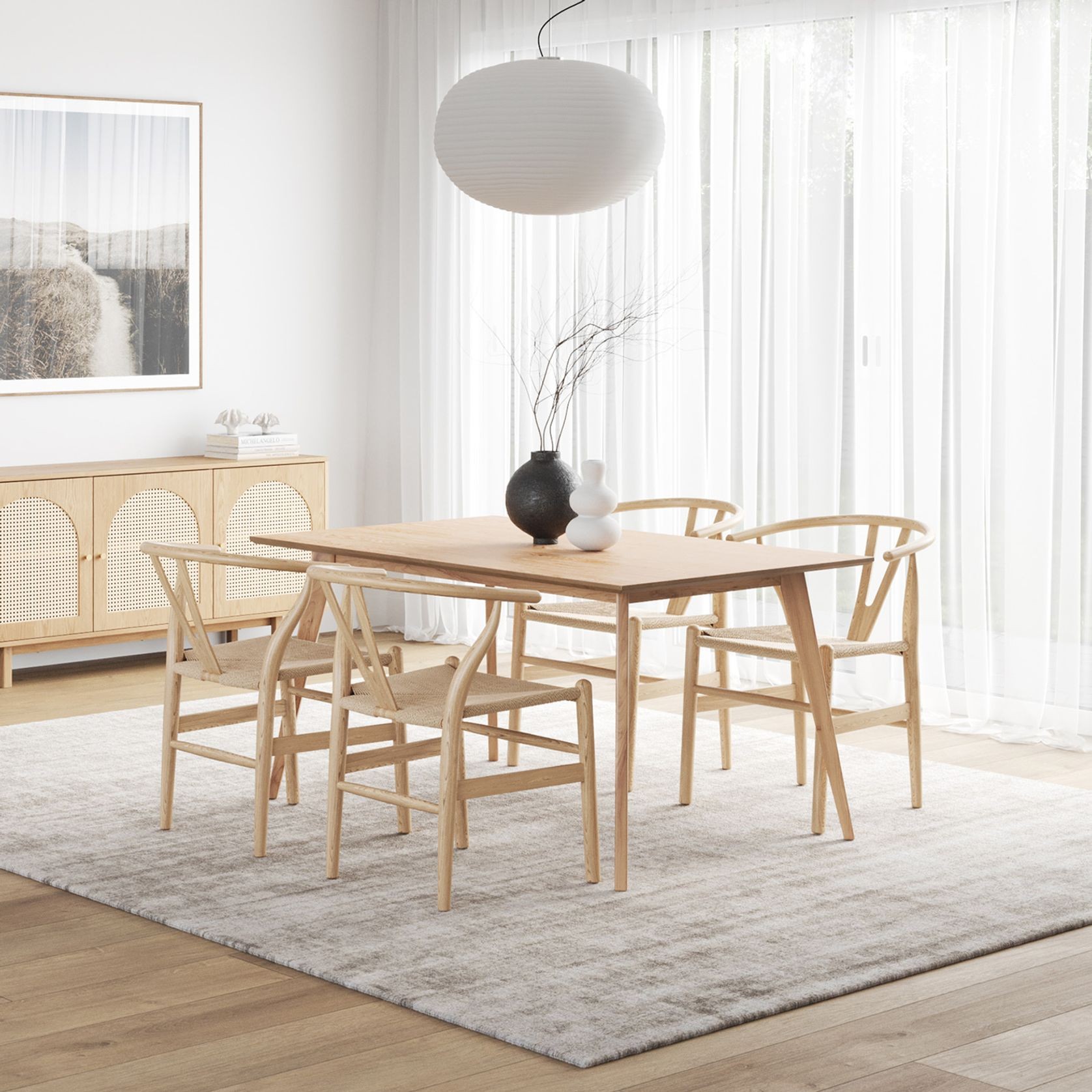 Bruno 150cm Rectangular Dining Table | Natural Oak gallery detail image