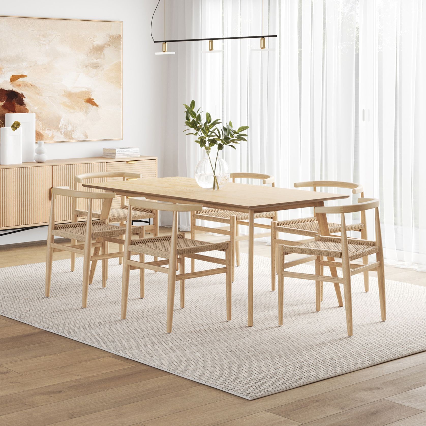 Bruno 180cm Dining Table | Natural Oak gallery detail image
