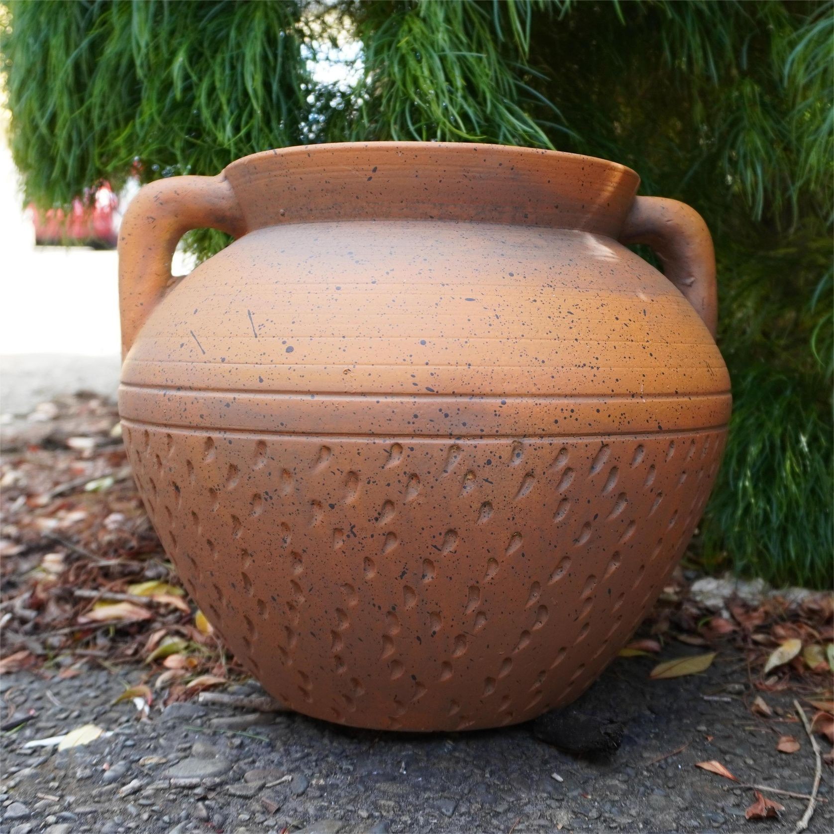 Antique Brown Pottery Urn gallery detail image