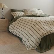 100% French Flax Linen Euro Pillowcase- Lichen Stripe gallery detail image