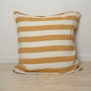 100% French Flax Linen Pillowcase- Sunflower Stripe gallery detail image