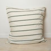 100% French Flax Linen Euro Pillowcase- Lichen Stripe gallery detail image