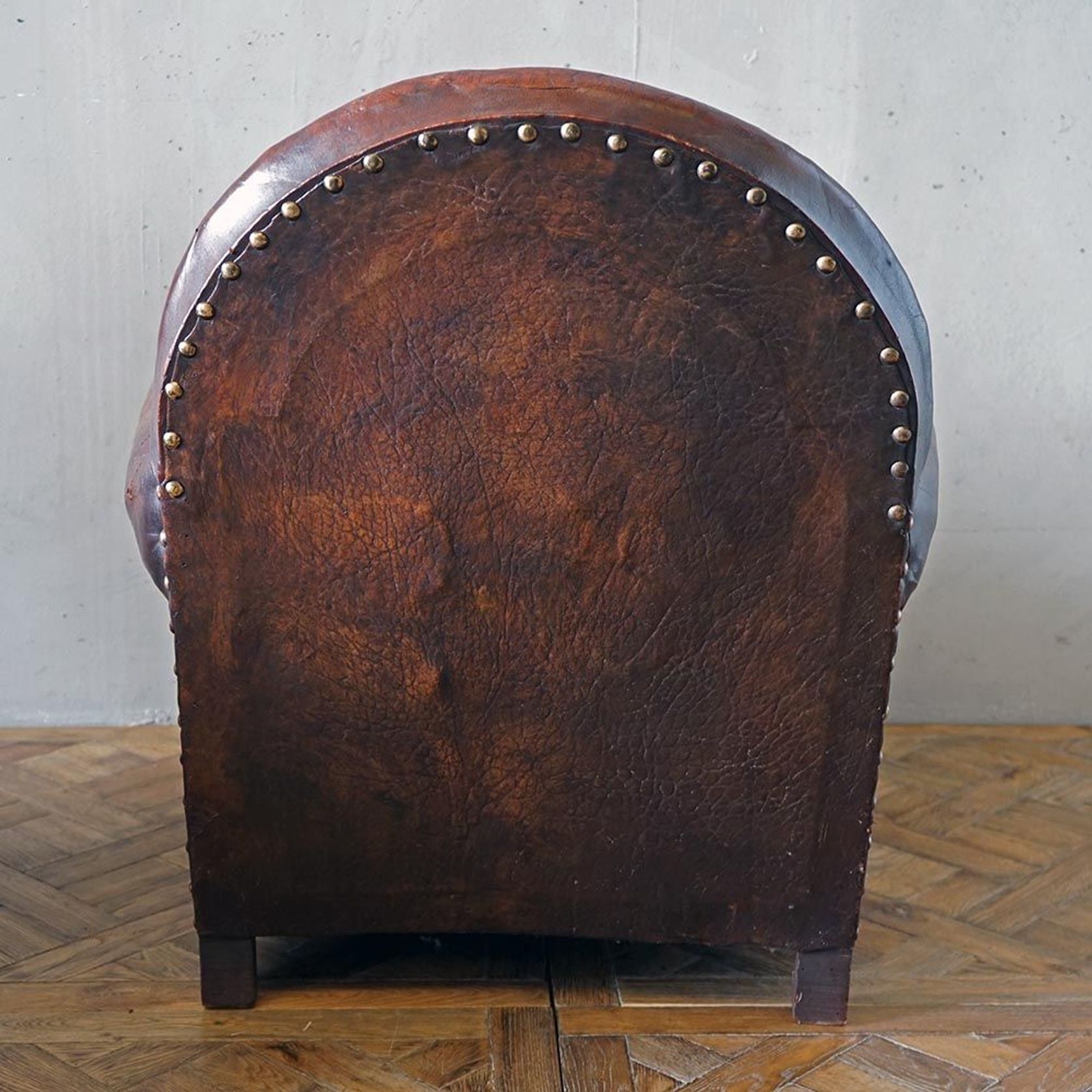 Vintage French Leather Club Chairs (Pair) gallery detail image
